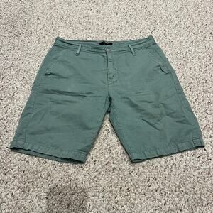 7 For All Mankind Linen Blend Men's Chino Shorts Sz 31 Green Casual Preppy